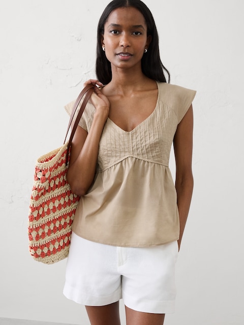 Pintuck Empire Top