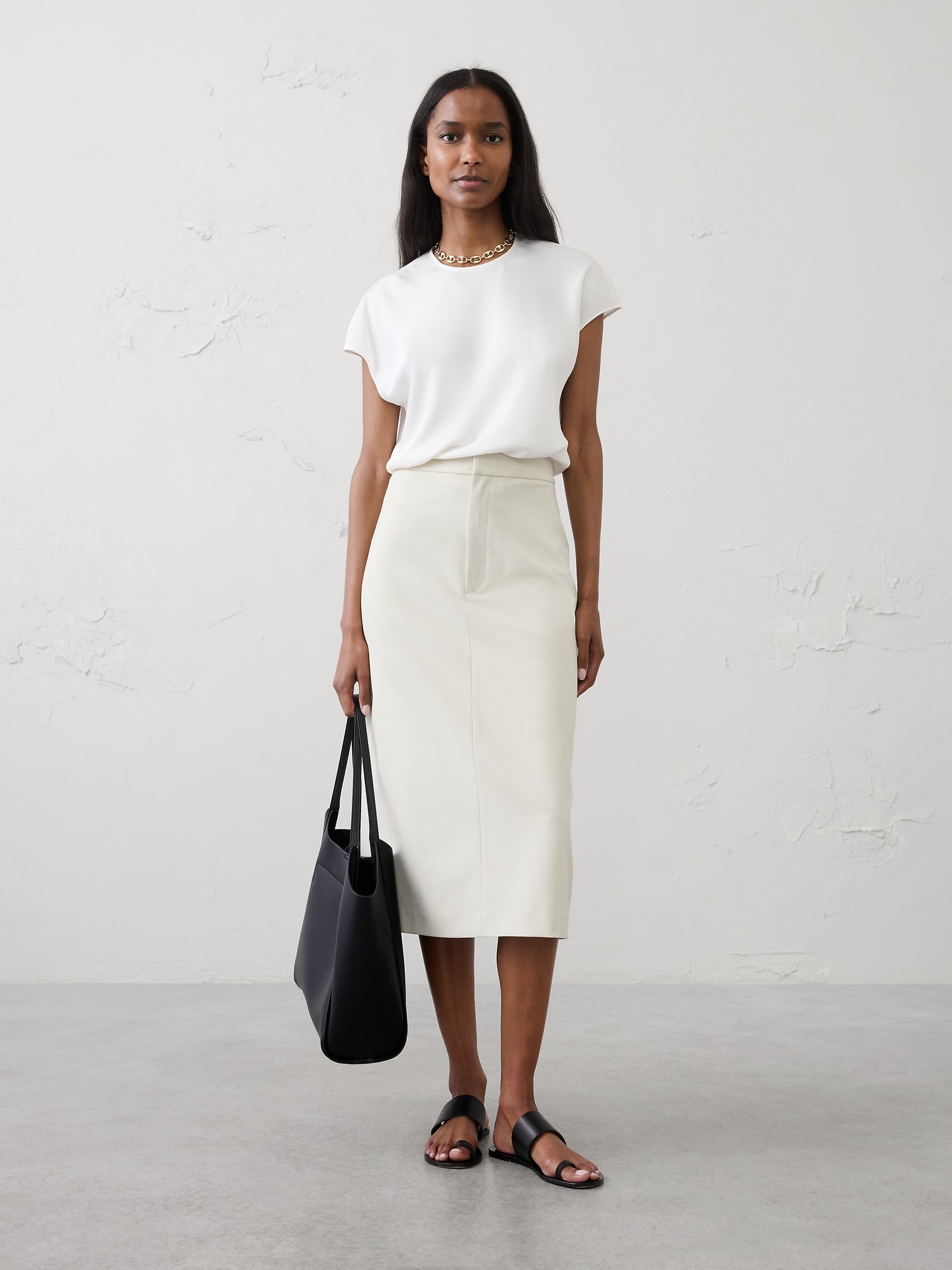 Image number 1 showing, Tailored Pencil Midi Skirt