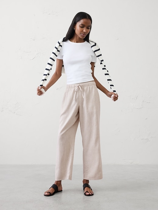 Straight-Leg Mid-Rise Linen-Blend Pant | Banana Republic Factory