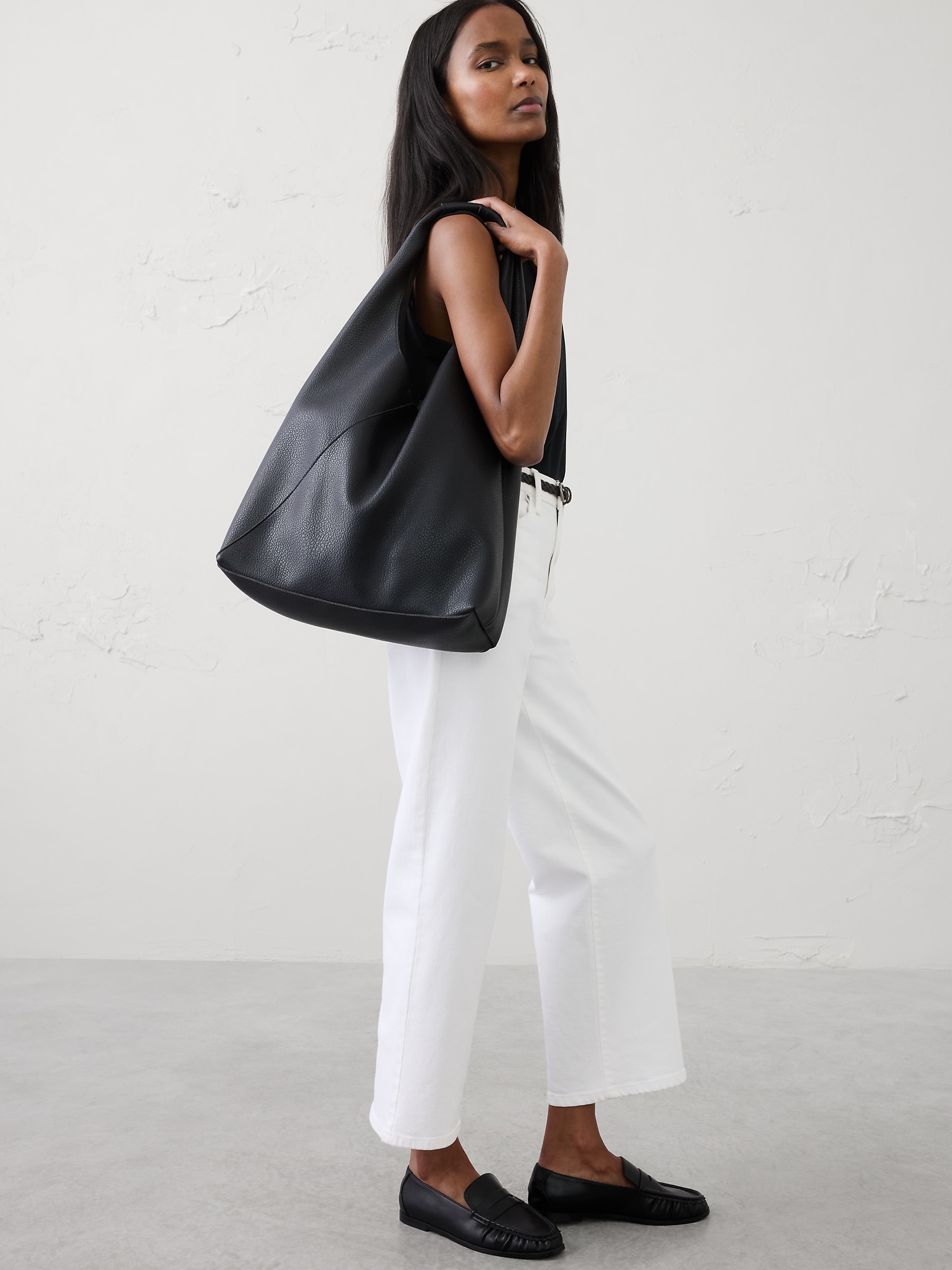 Image number 2 showing, Vegan Leather Slouchy Tote