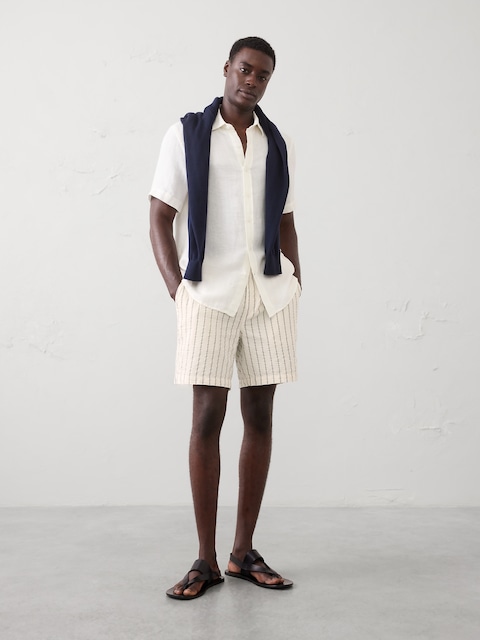 7" Seersucker Elastic-Waist Short