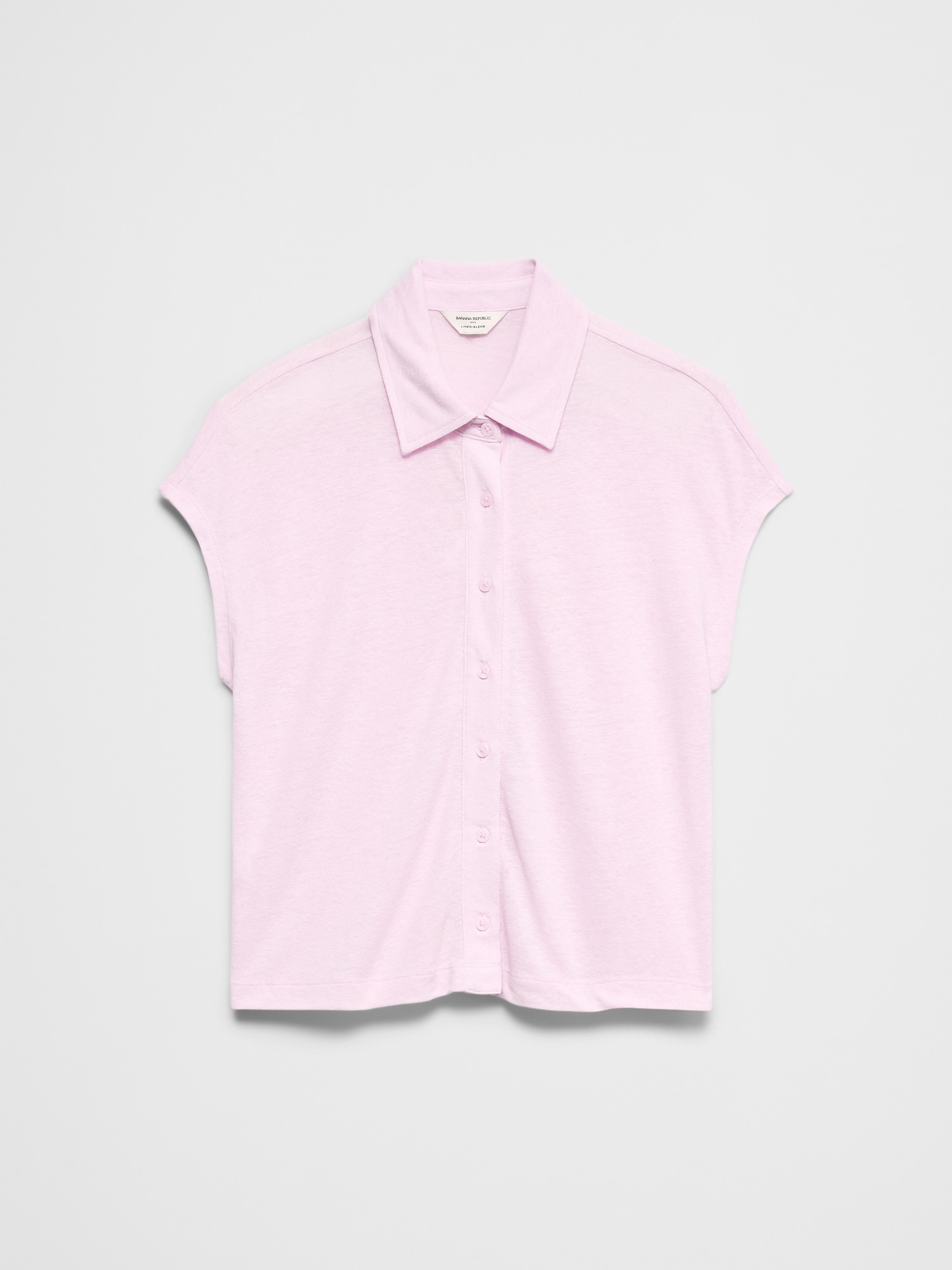 Image number 4 showing, Linen-Blend Collared Top