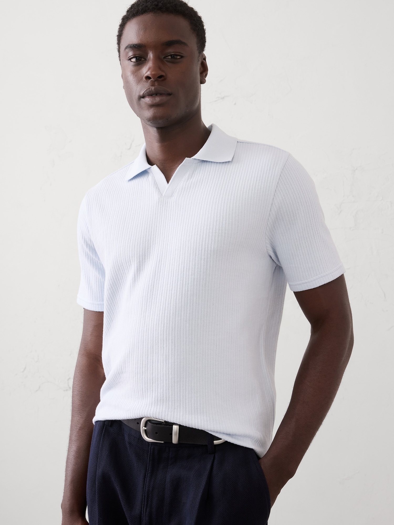 Image number 1 showing, Crinkle Ribbed Tipped Collar Shirt