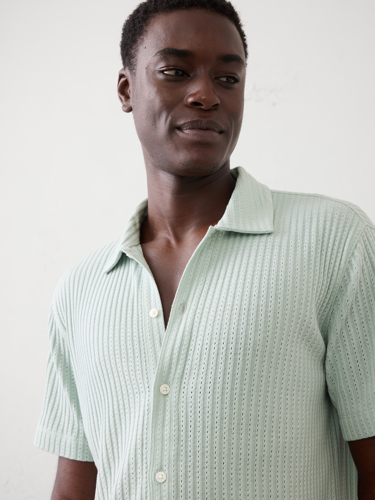 Image number 3 showing, Standard-Fit Pointelle Button-Down Polo