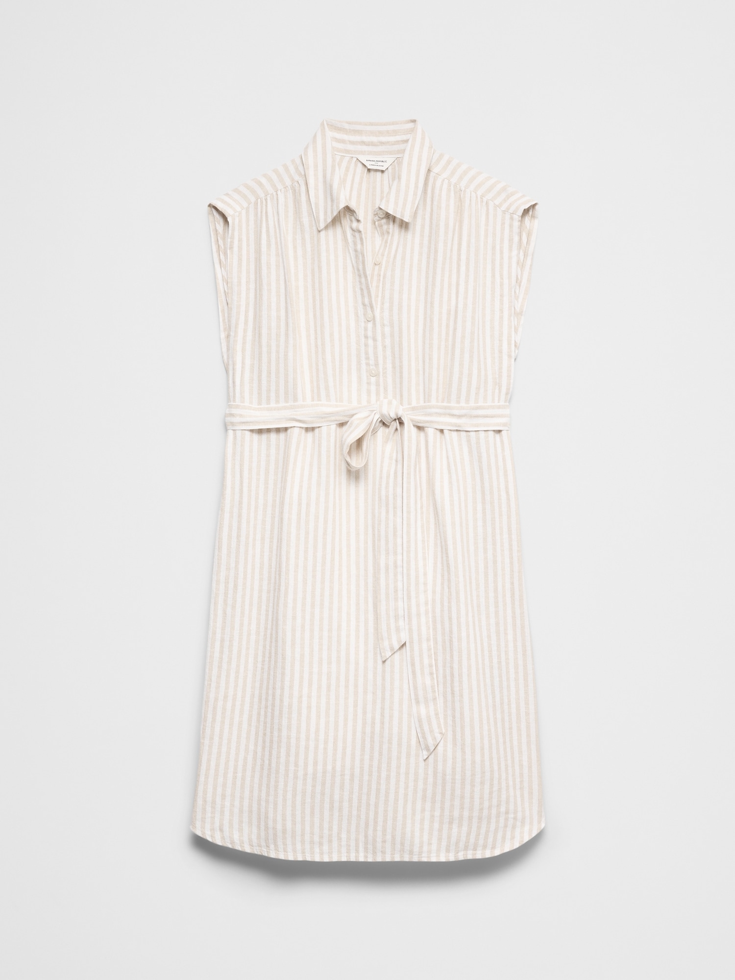 Image number 4 showing, Linen-Blend Knee-Length Shirtdress