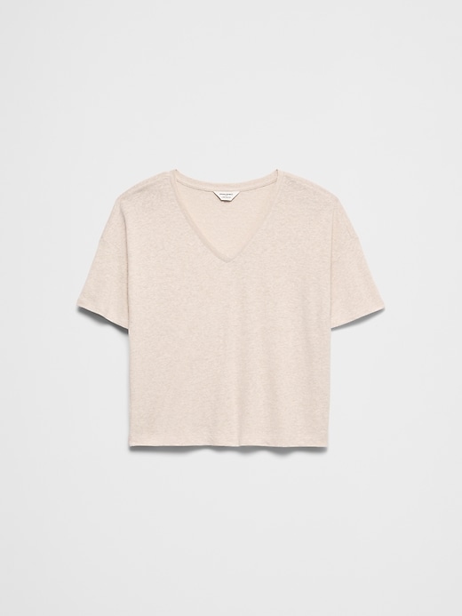 Linen-Blend V-Neck Shirt | Banana Republic Factory