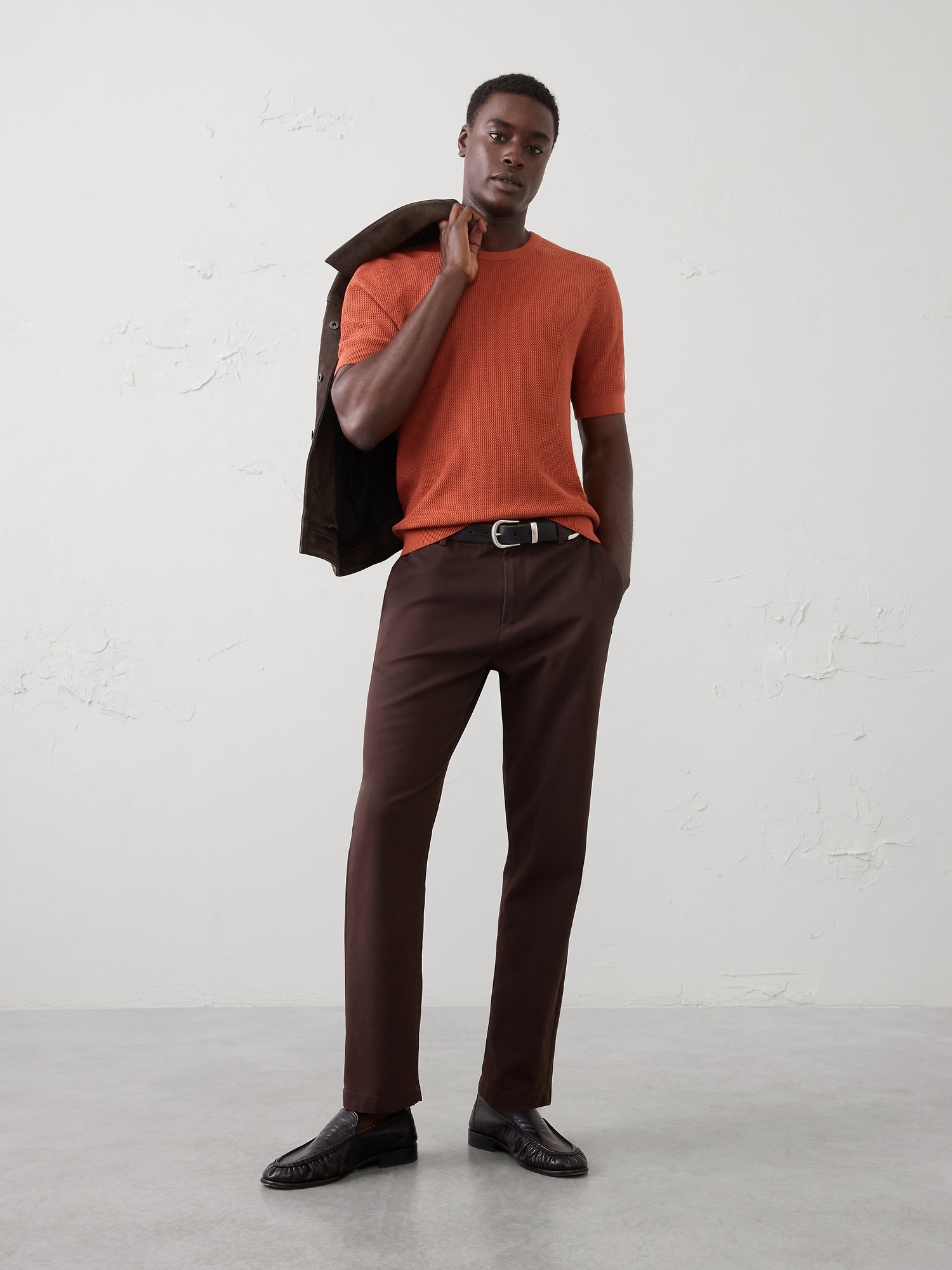 Image number 1 showing, Slim-Fit Textured Sweater T-Shirt