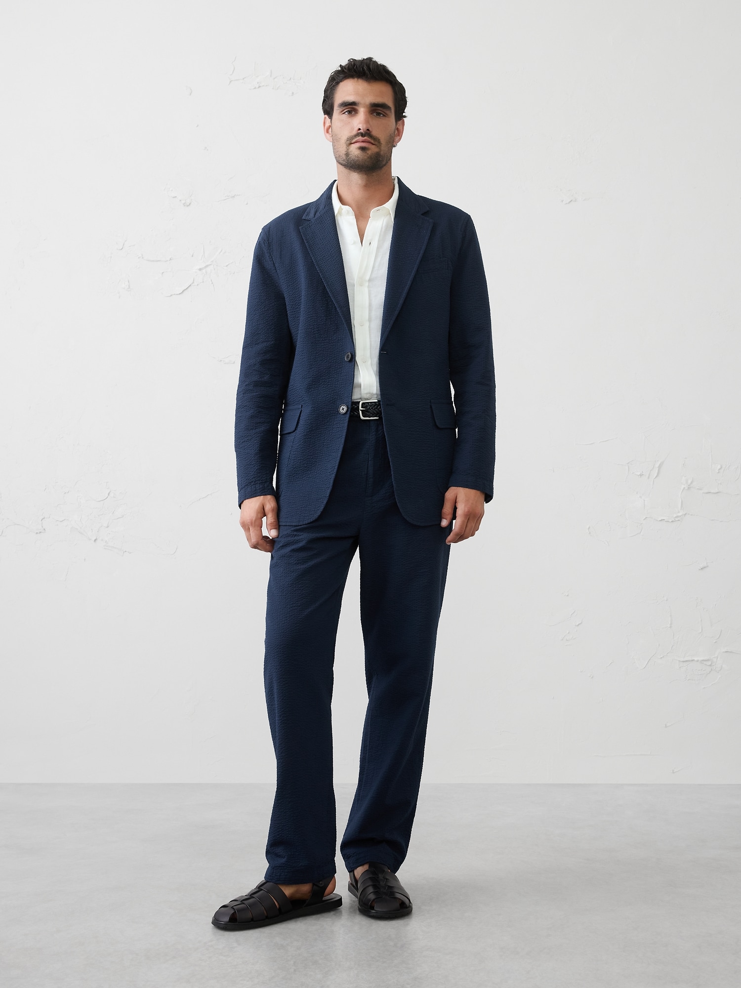 Image number 1 showing, Slim-Fit Preppy Ease Seersucker Suit Jacket