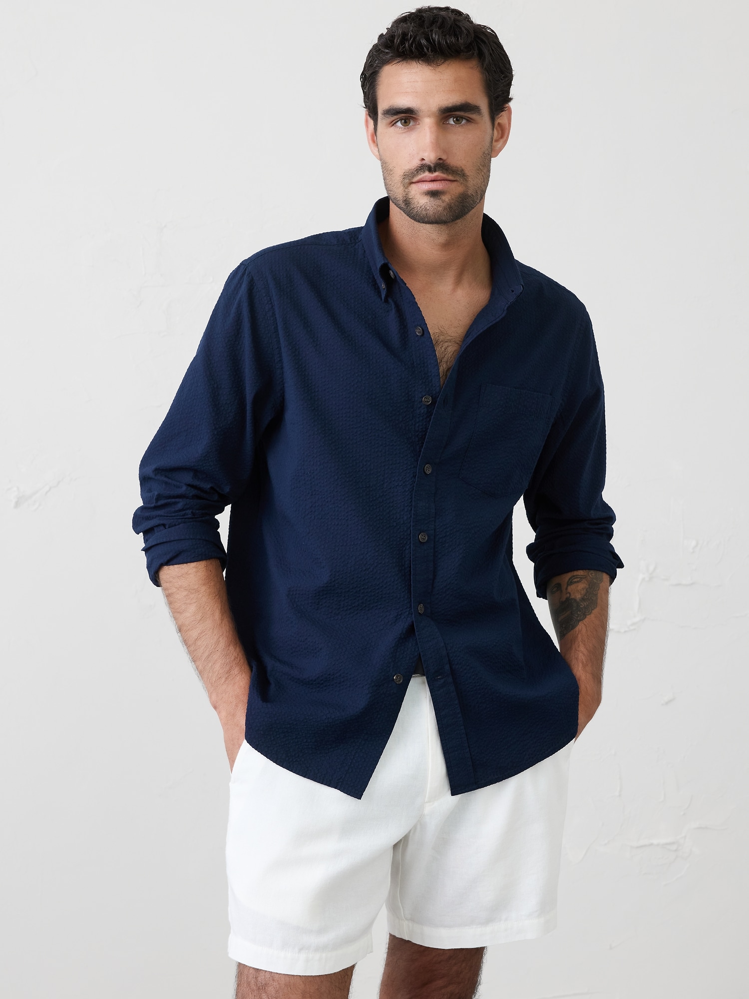 Image number 1 showing, Standard-Fit Seersucker Shirt