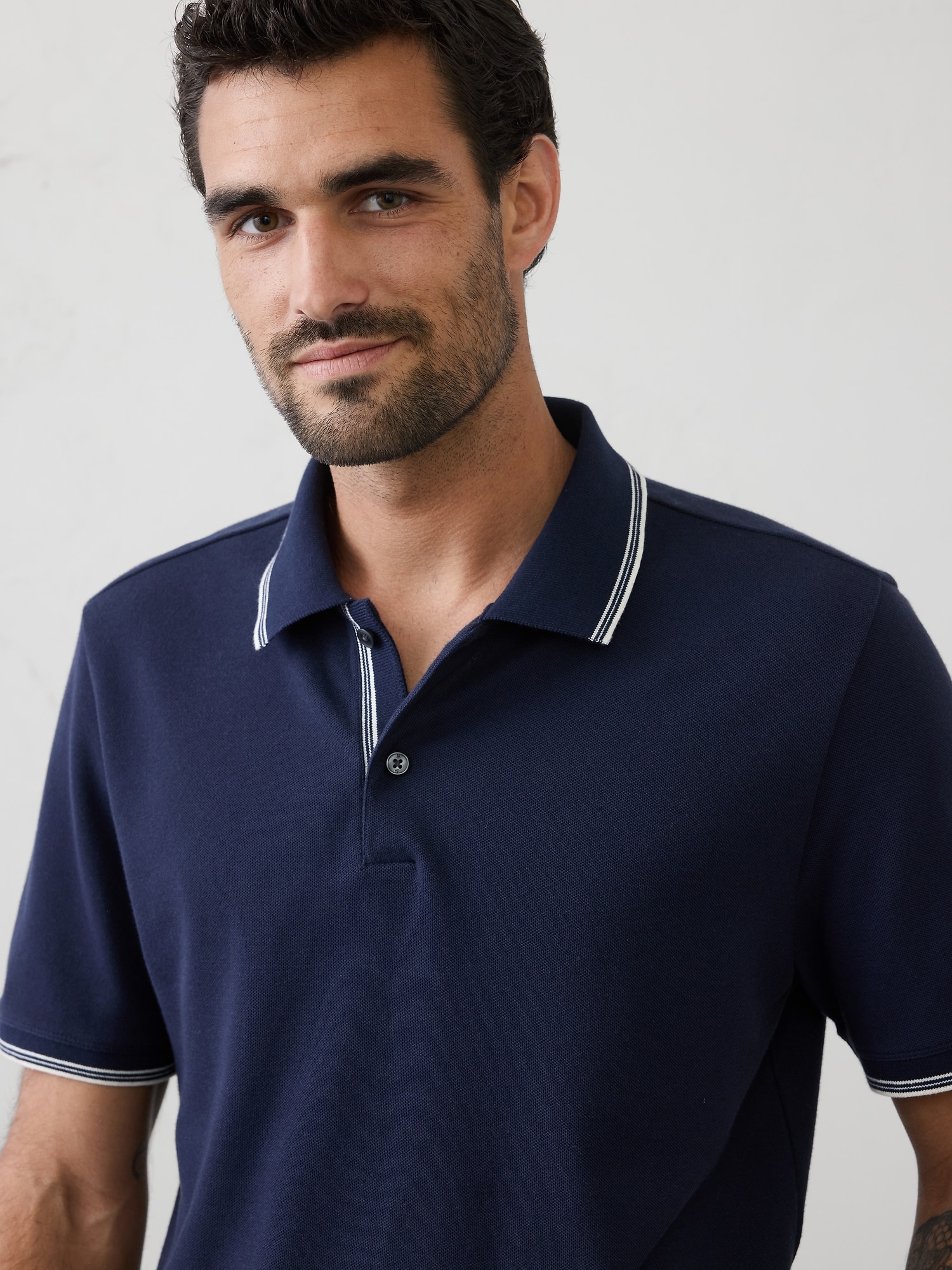 Image number 3 showing, Standard-Fit Textured Tipped Polo