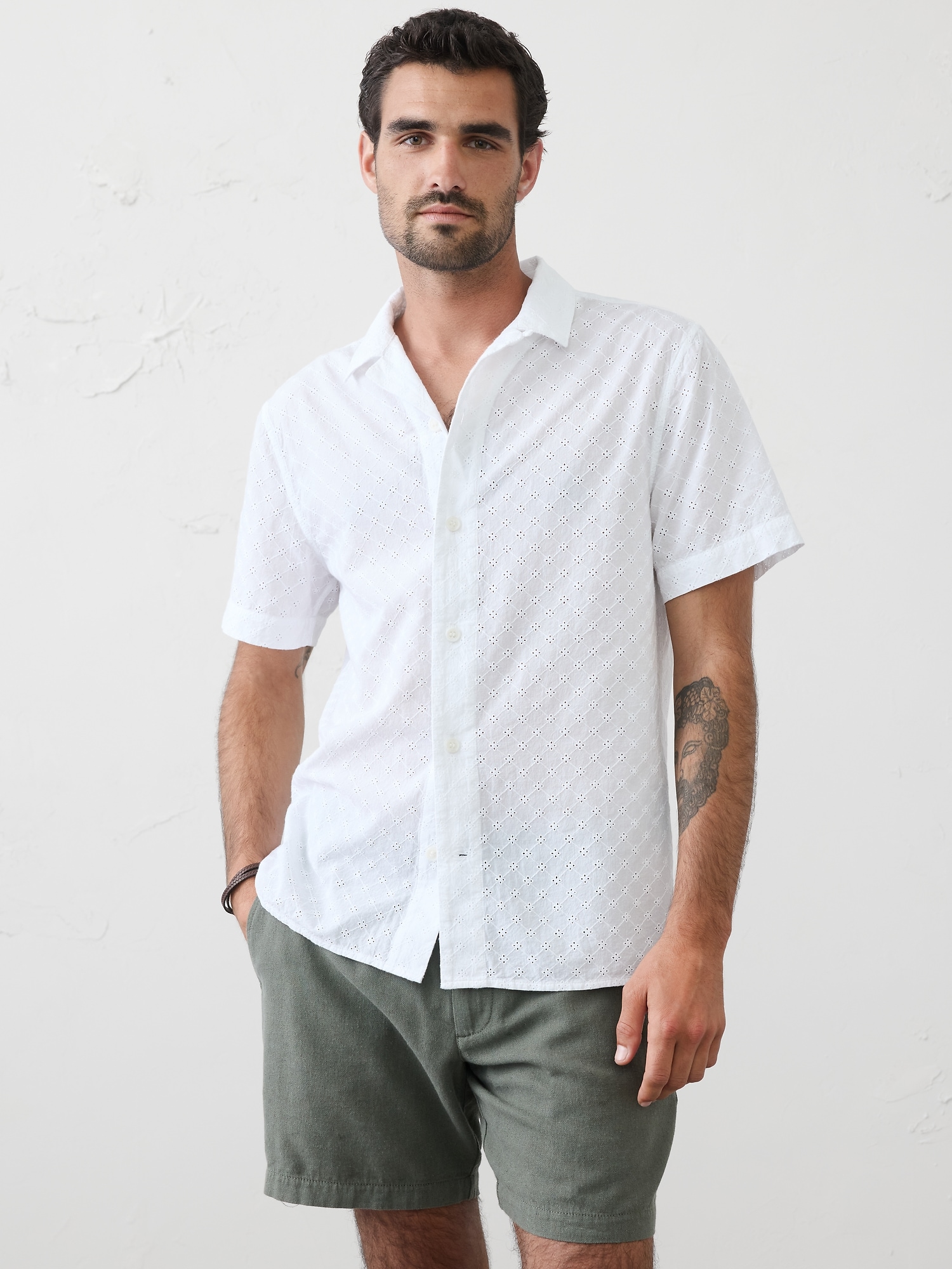 Image number 1 showing, Standard-Fit Textured Resort Shirt