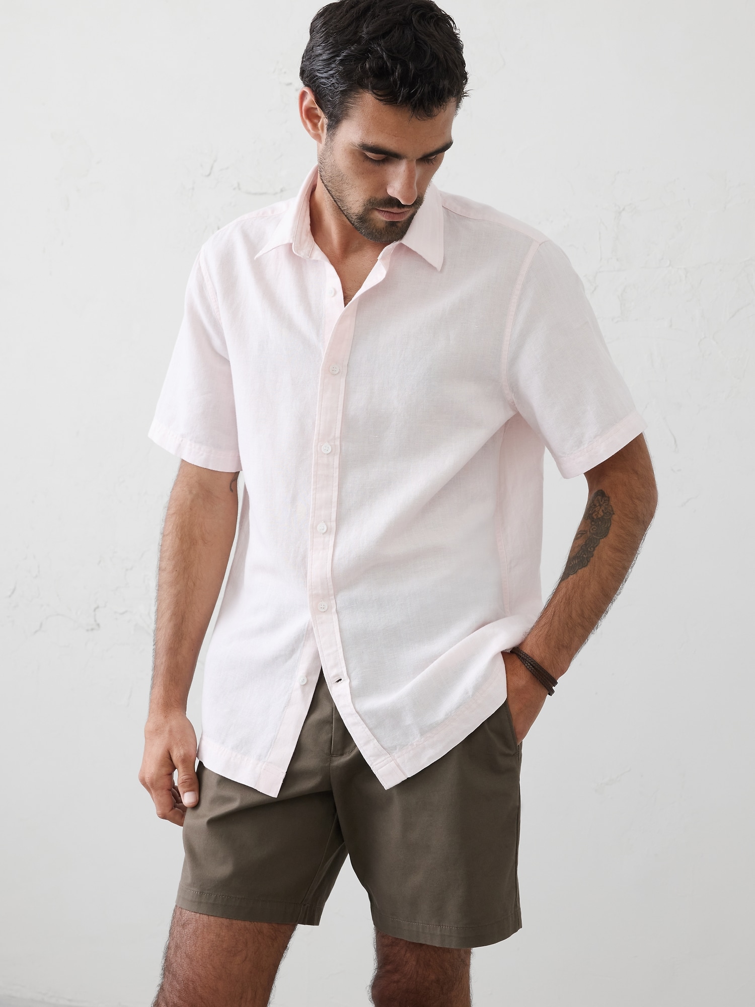 Image number 1 showing, Standard-Fit Linen-Blend Shirt