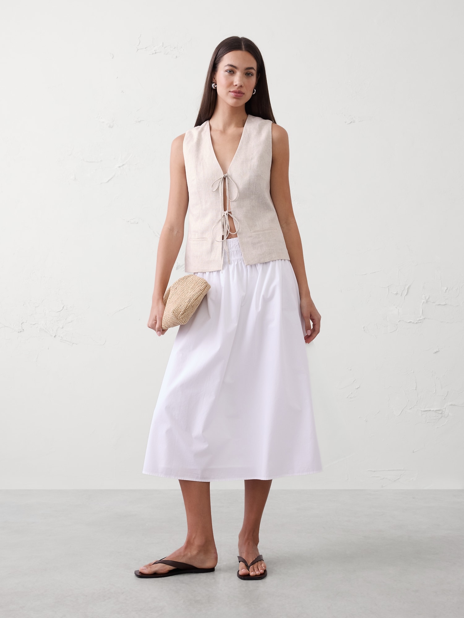 Image number 8 showing, Linen-Blend Tie-Front Vest