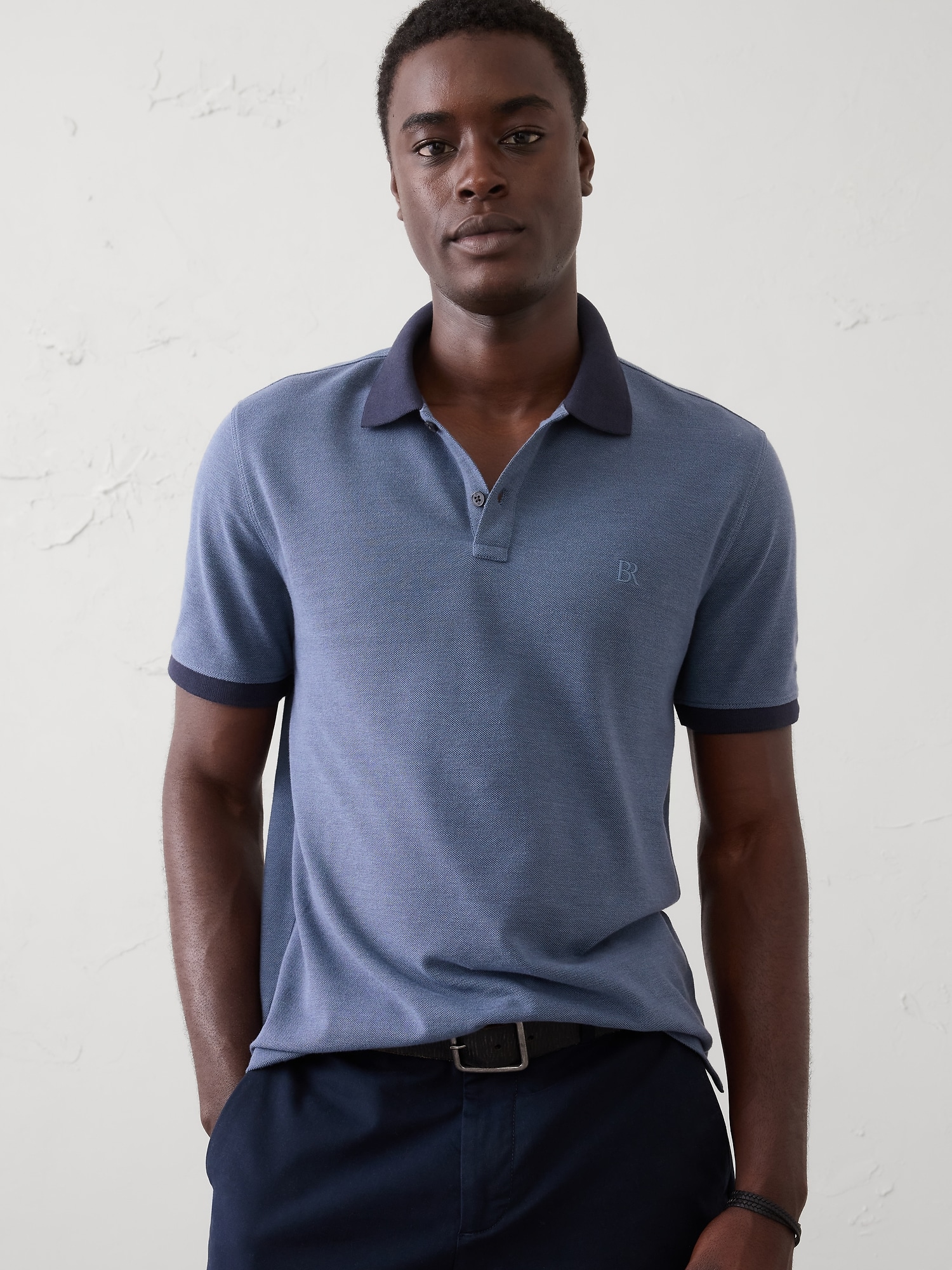 Image number 1 showing, Slim-Fit Monogram Pique Polo