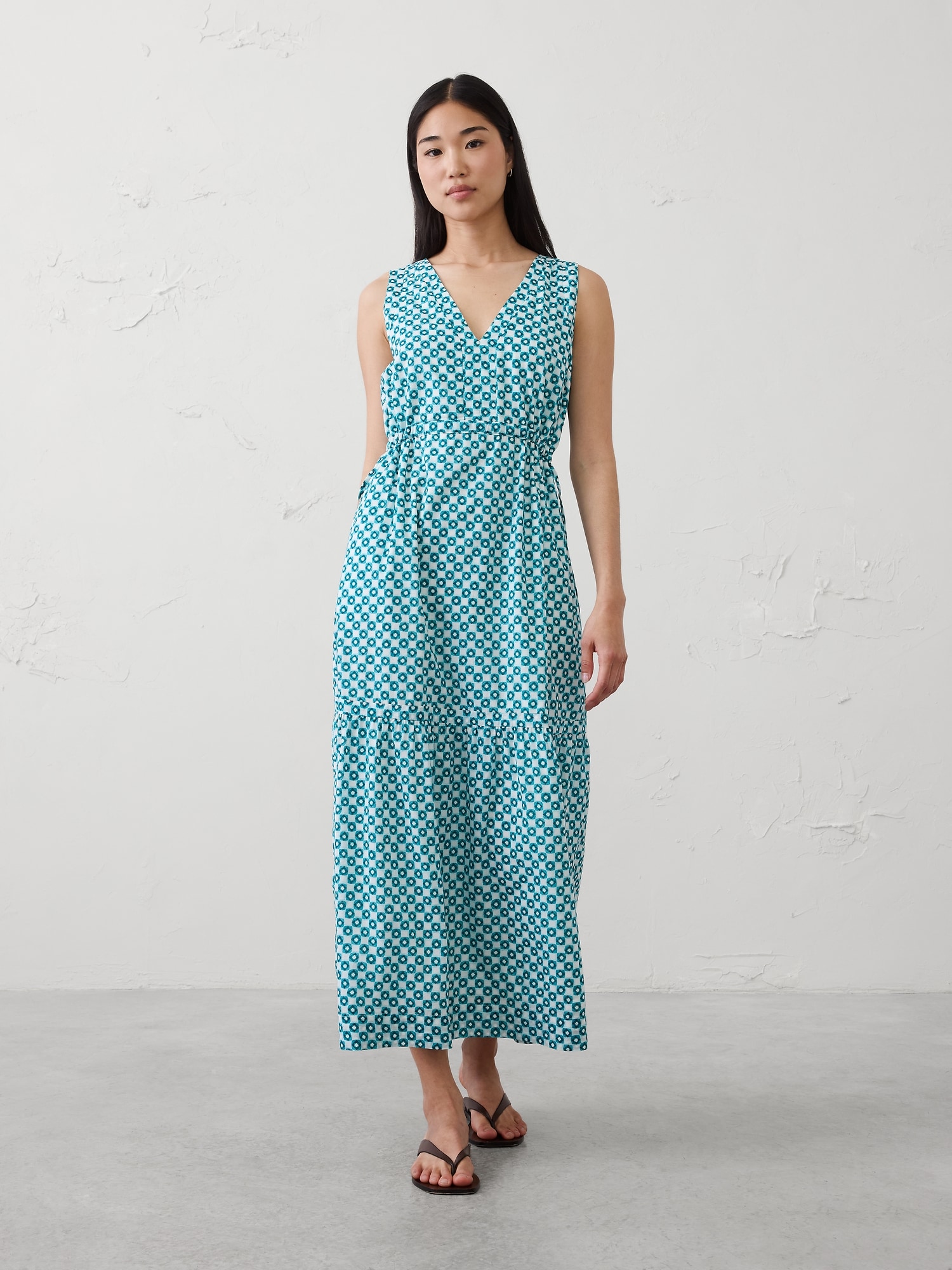 Image number 1 showing, Voile Side-Tie Maxi Dress