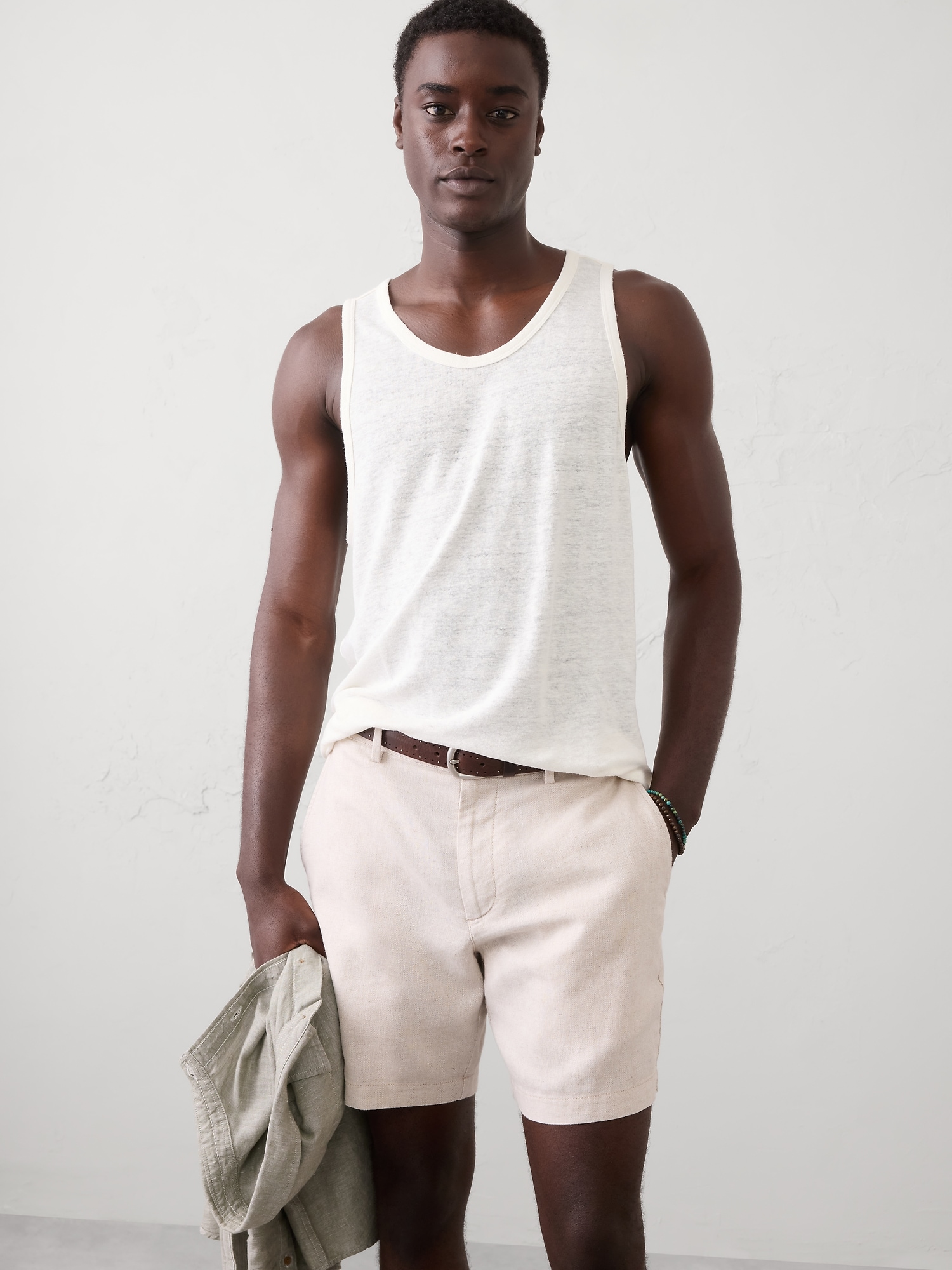 Image number 1 showing, Linen-Blend Tank