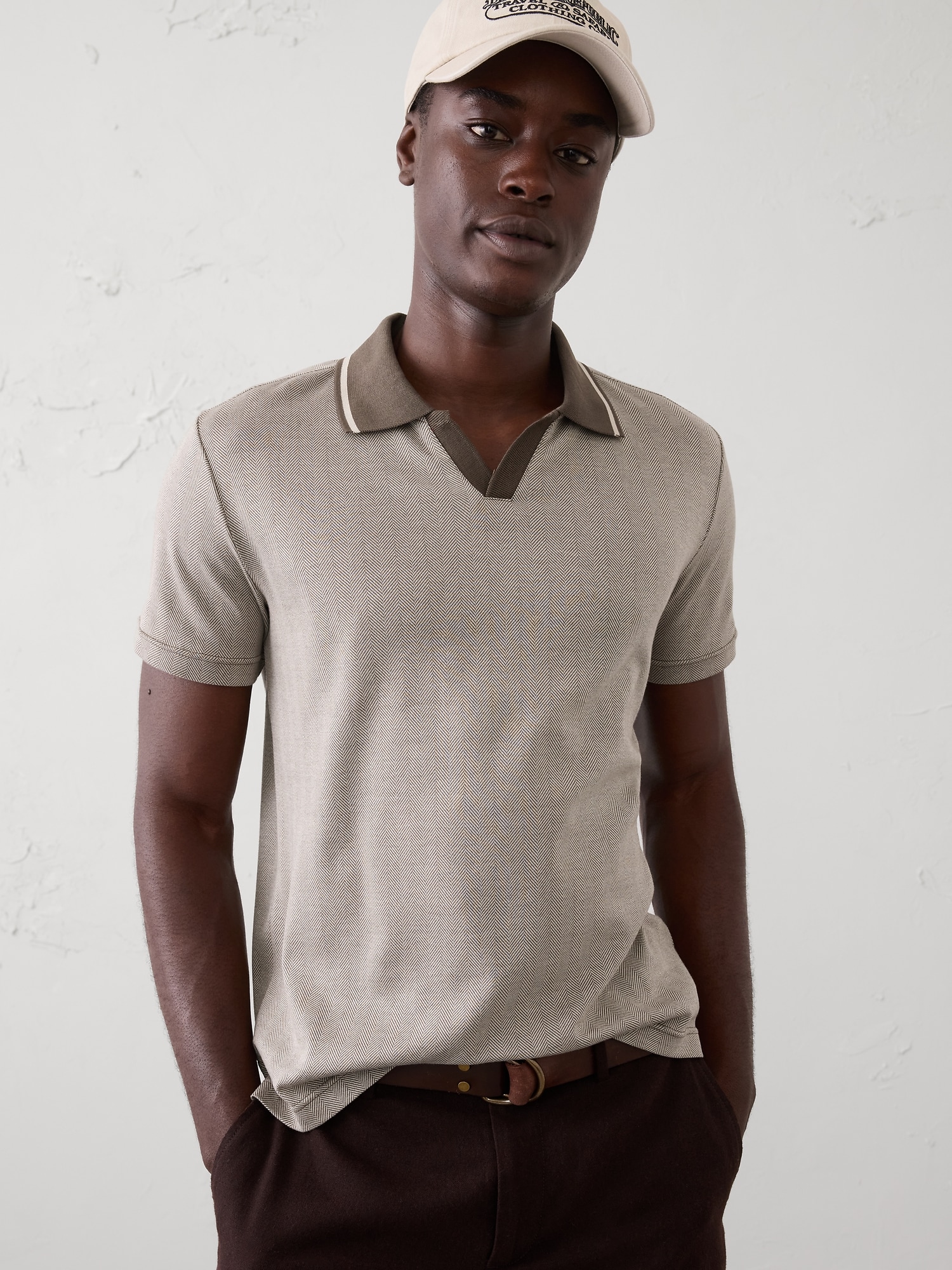 Image number 1 showing, Slim-Fit Luxe Touch Johnny-Collar Polo