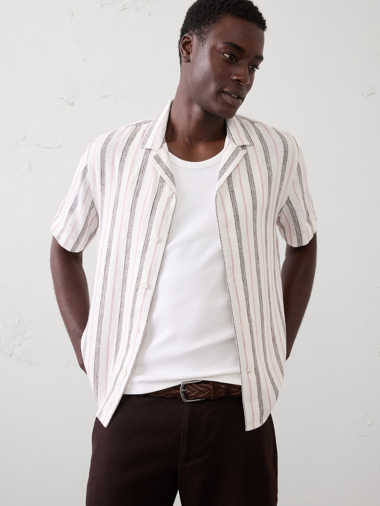 Image number 1 showing, Standard-Fit Textured Resort Shirt