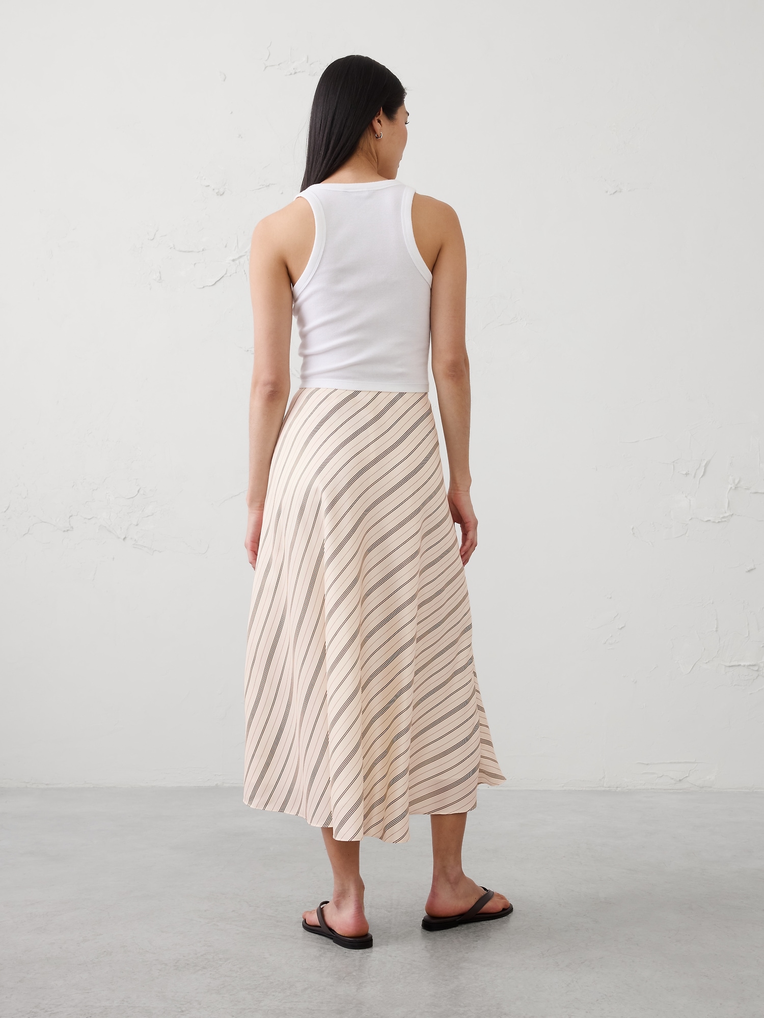 Image number 2 showing, Silky Twill Bias Midi Skirt