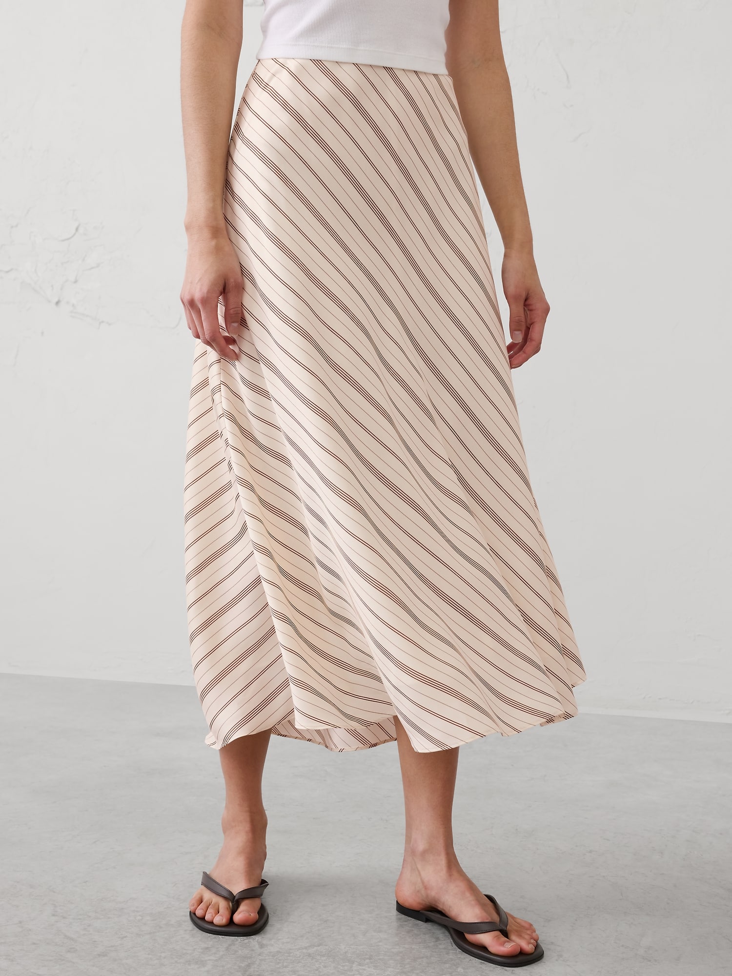 Image number 3 showing, Silky Twill Bias Midi Skirt