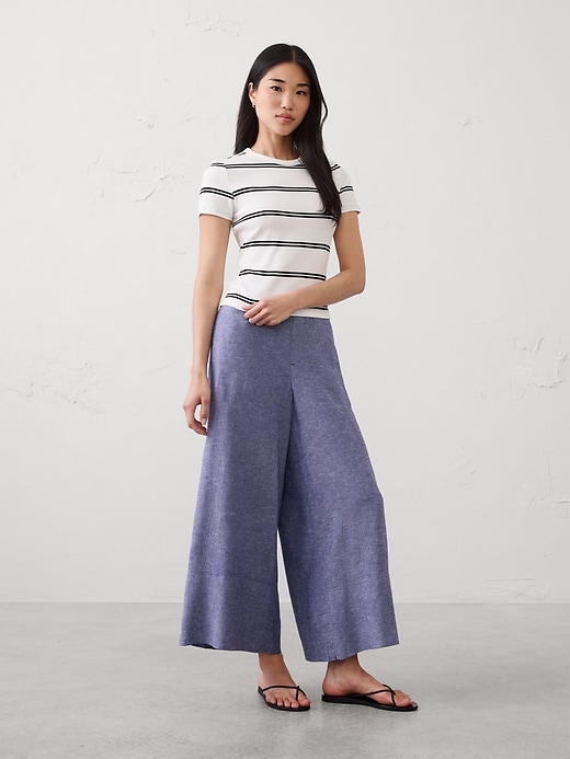 Anyday Wide-Leg High-Rise Linen-Blend Cropped Pant | Banana