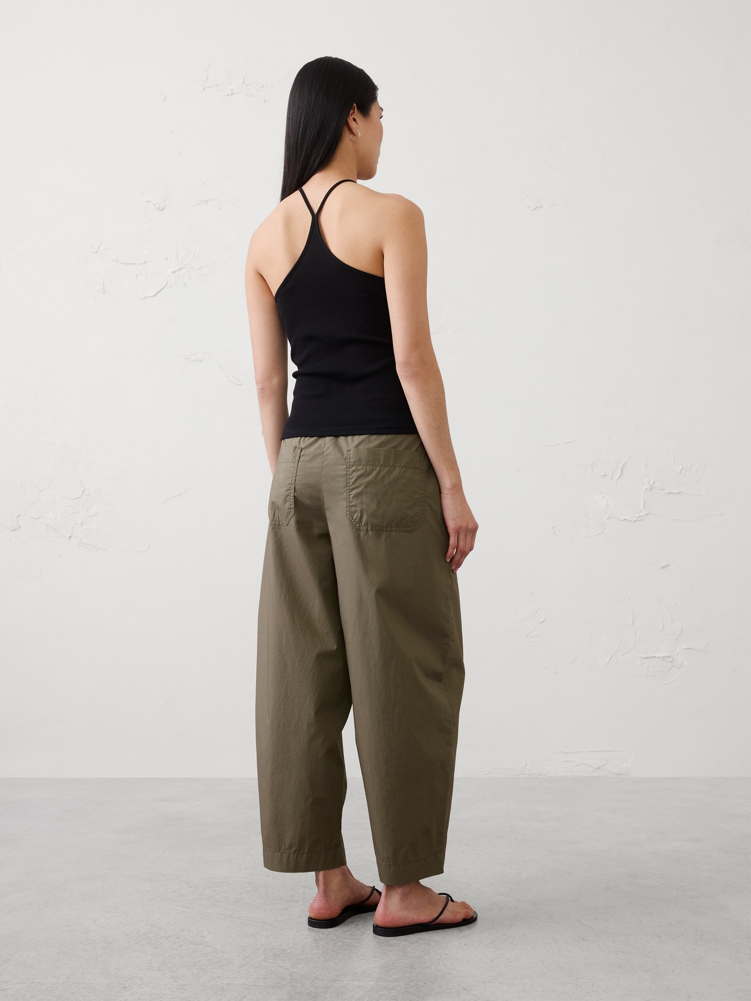 Image number 2 showing, Barrel-Leg High-Rise Pull-On Cropped Pant