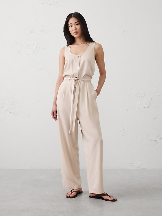 Tencel Cinch-Waist Jumpsuit | Banana Republic Factory