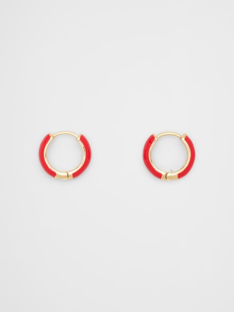 Enamel Huggie Earrings