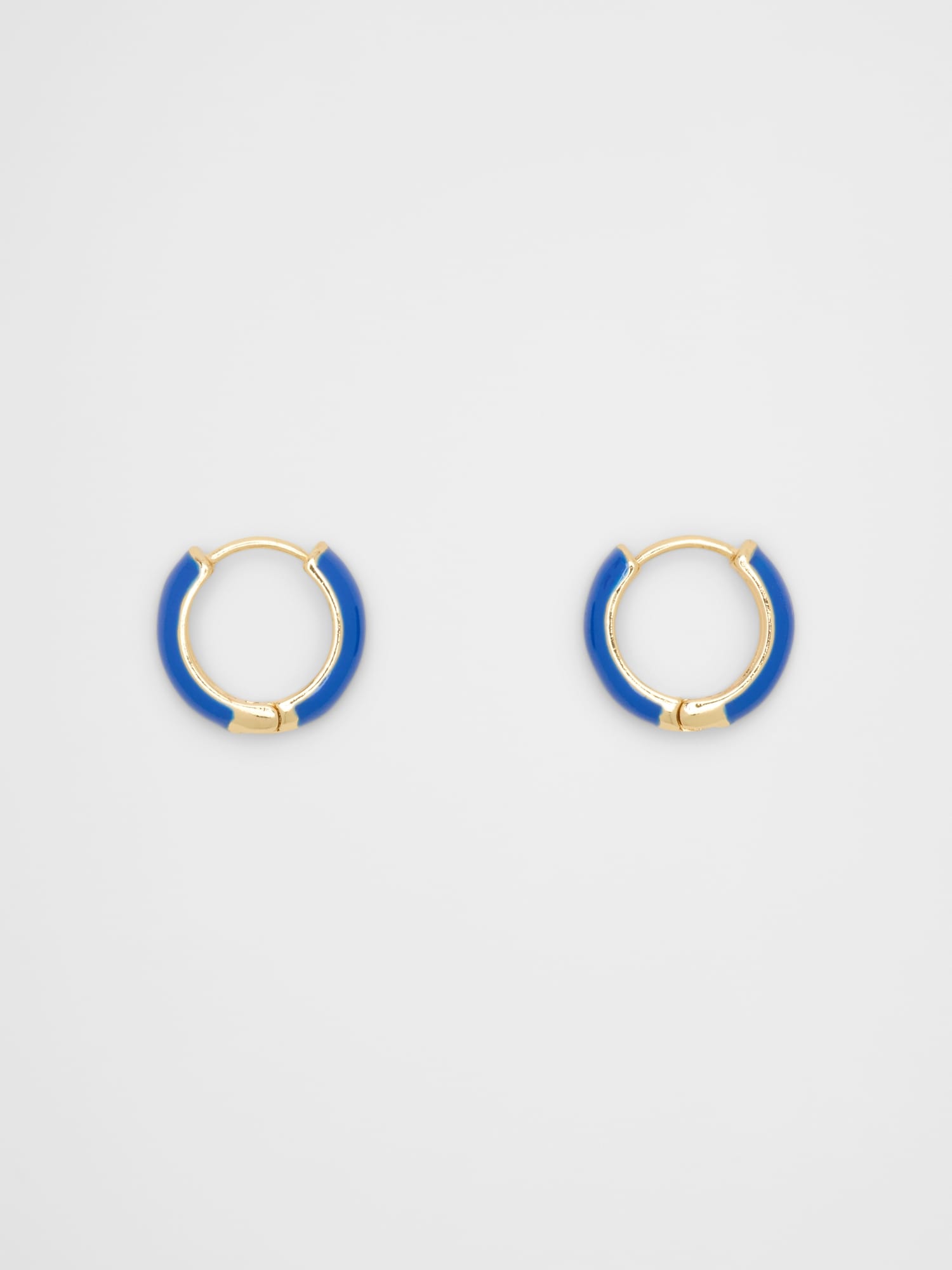 Image number 1 showing, Enamel Huggie Earrings