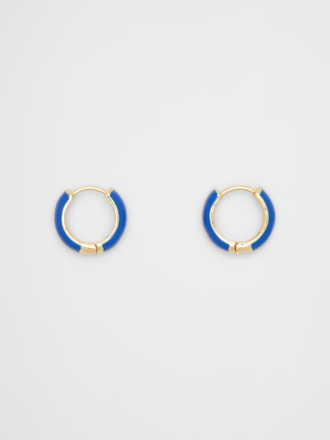 Enamel Huggie Earrings