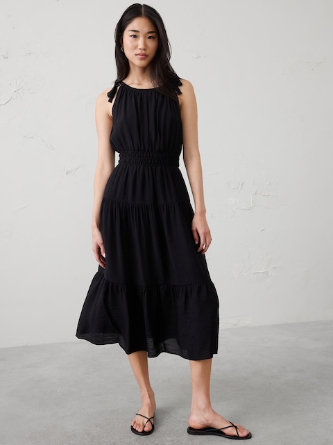 Tied-Shoulder Maxi Dress