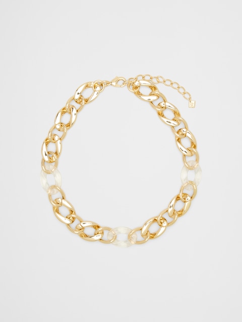 Clear Resin Link Necklace