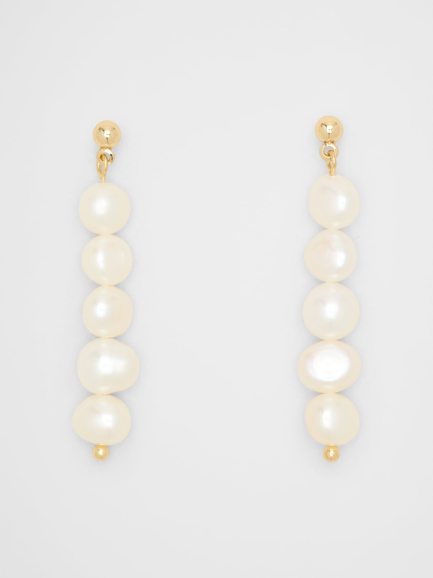Image number 1 showing, Stacked Pearl Drop Earrings