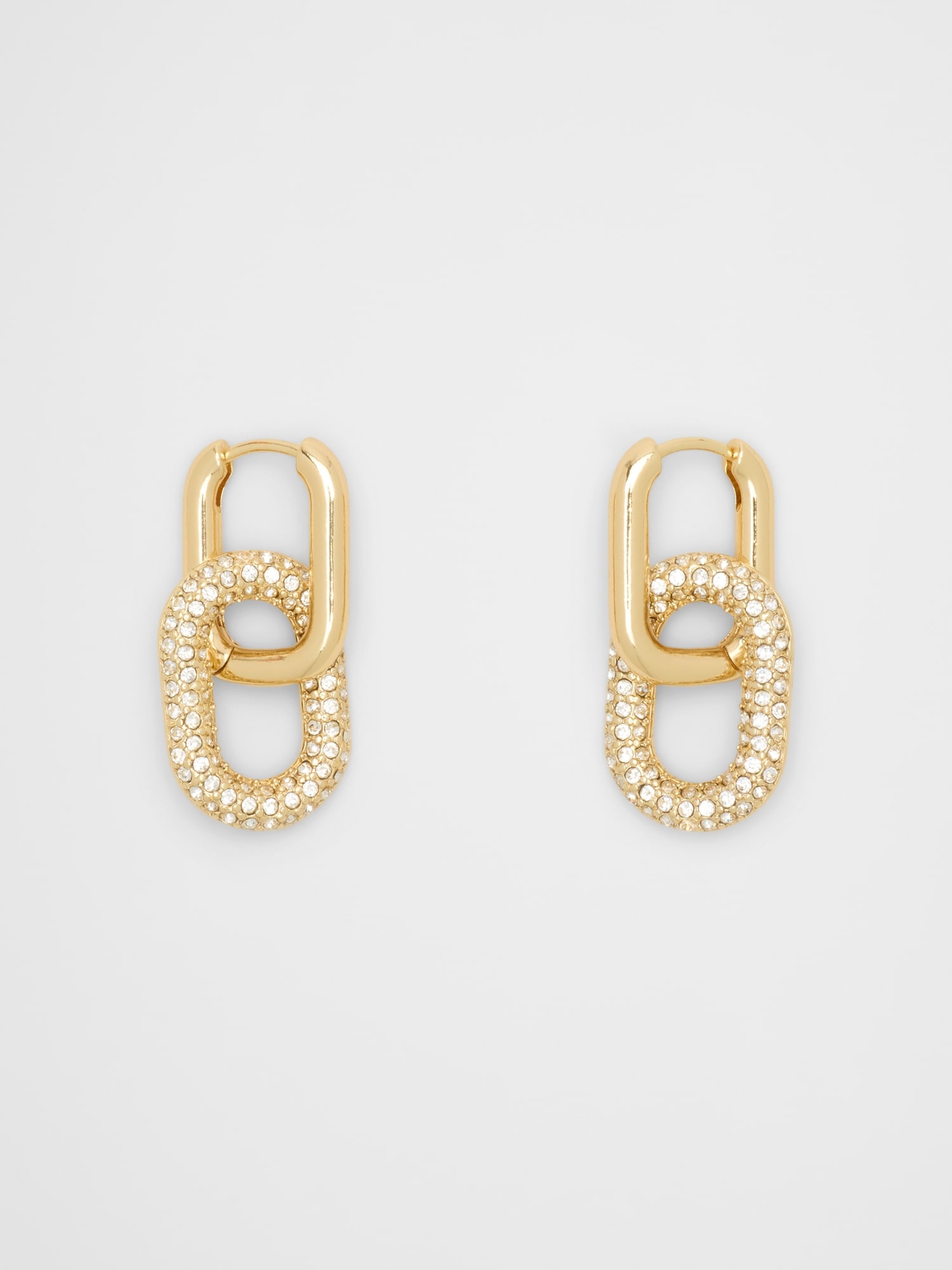 Image number 1 showing, Pave Double Link Earrings