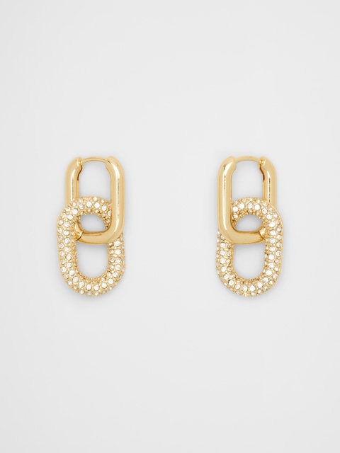 Pave Double Link Earrings