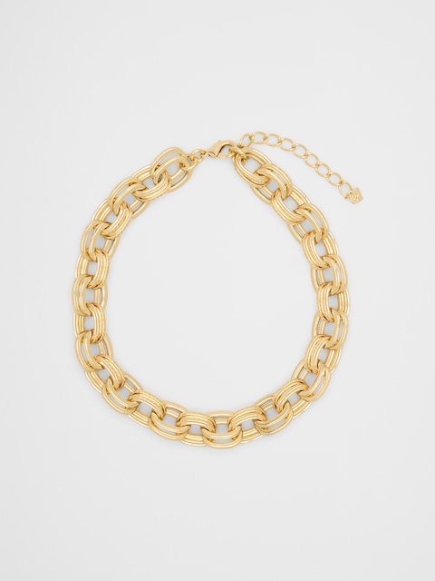 Textured Statement Chain Link Necklace