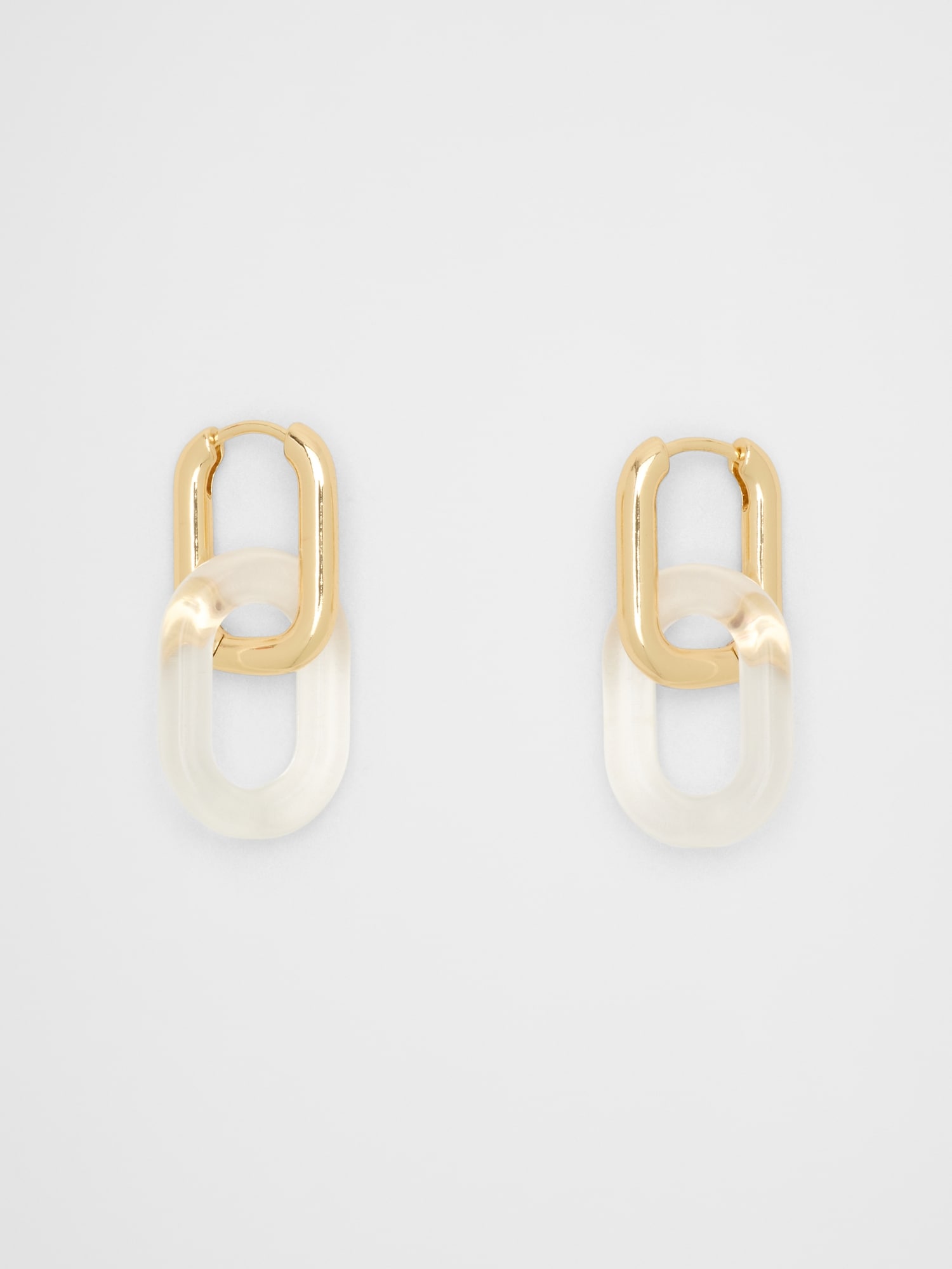 Image number 1 showing, Clear Resin Link Earrings