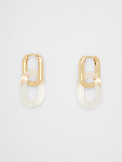 Clear Resin Link Earrings