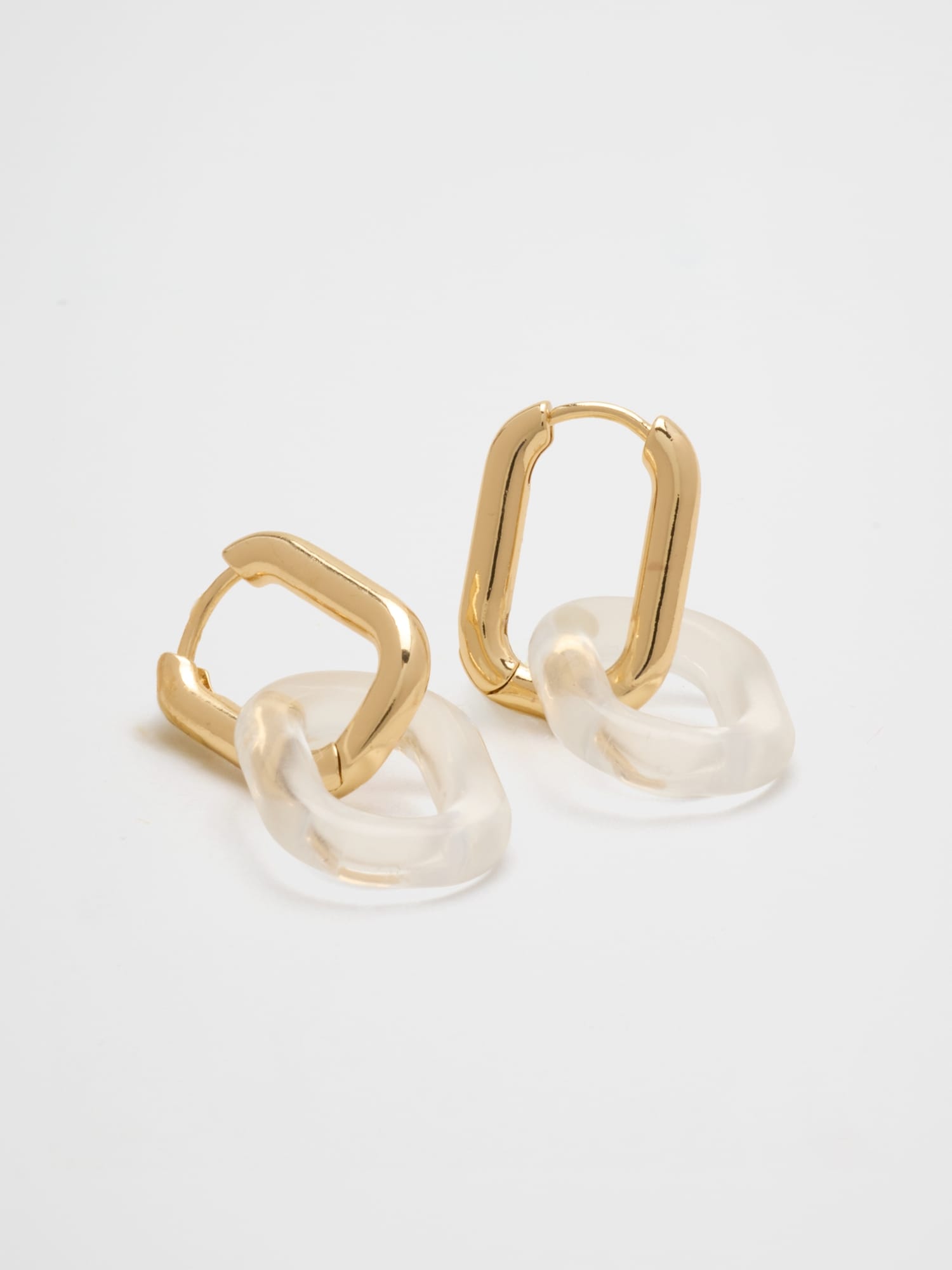 Image number 2 showing, Clear Resin Link Earrings