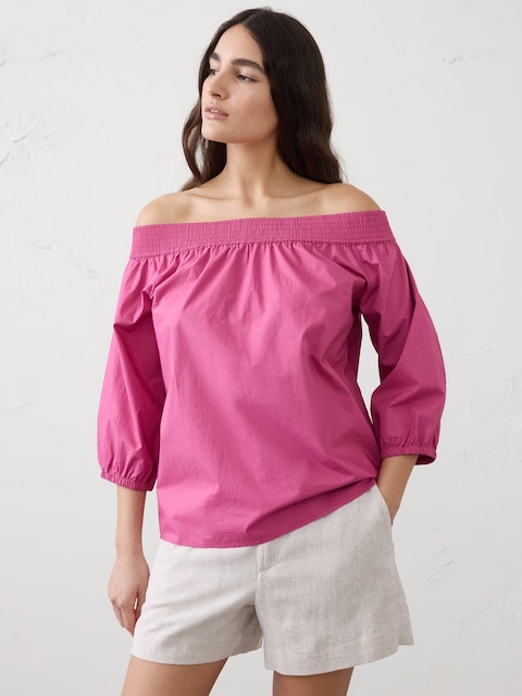 Off-Shoulder Smocked Top