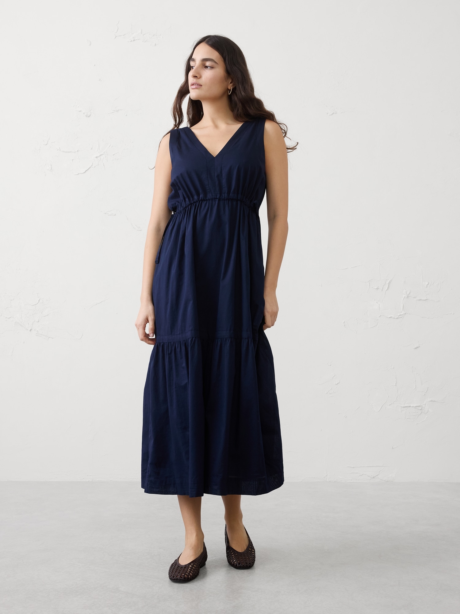 Image number 1 showing, Voile Side-Tie Maxi Dress