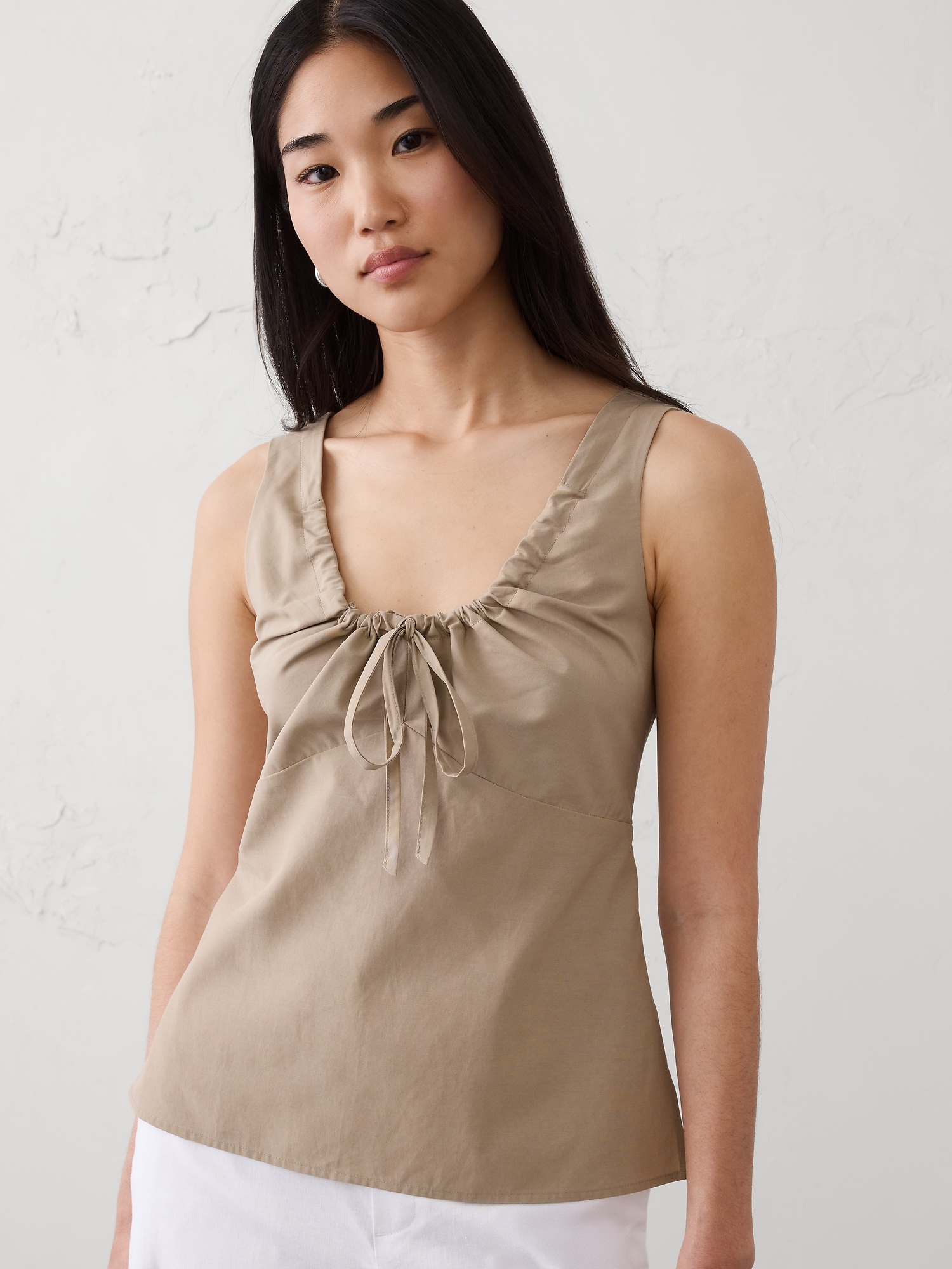 Image number 1 showing, Cinched Neck-Tie Top