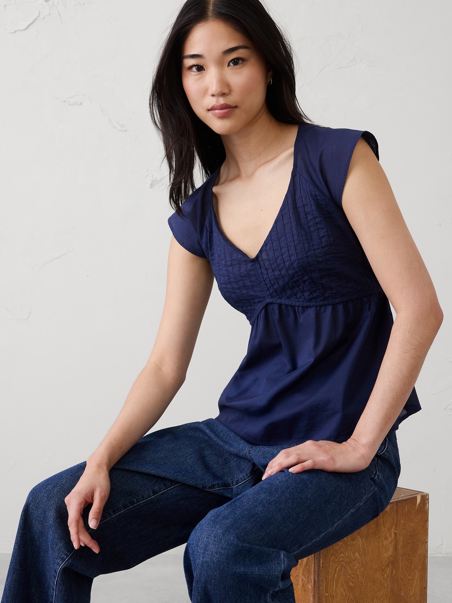 Image number 1 showing, Pintuck Empire Top