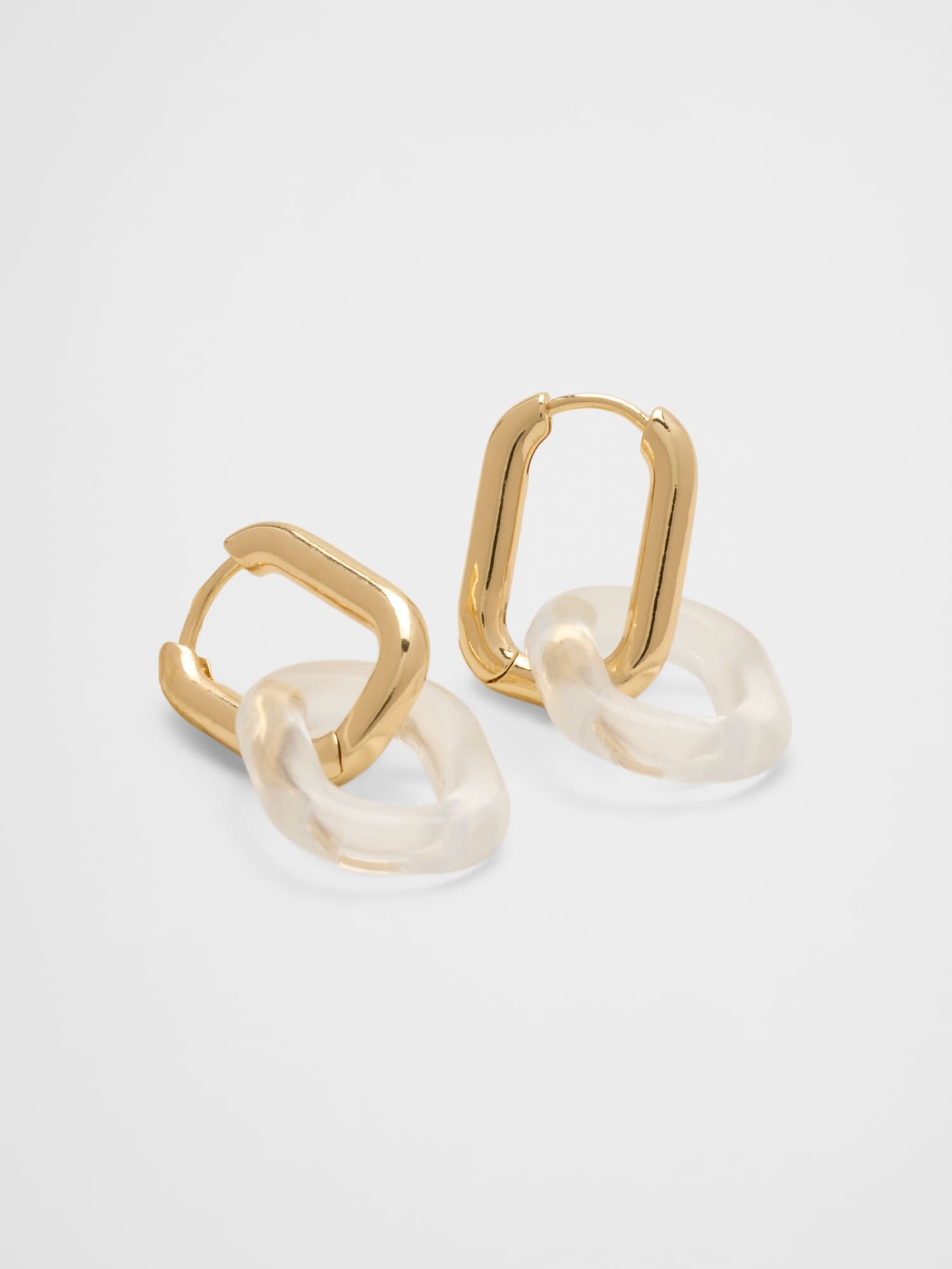 Image number 2 showing, Clear Resin Link Earrings