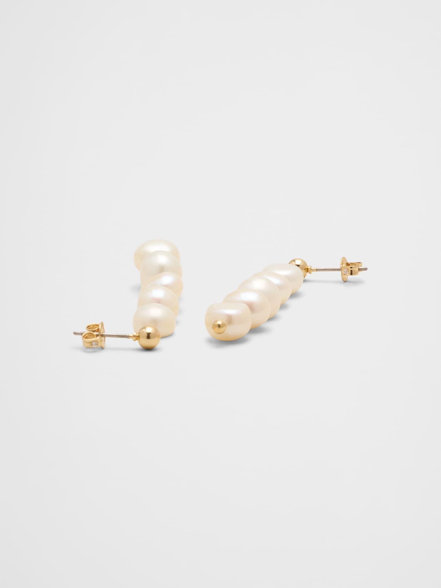 Image number 3 showing, Stacked Pearl Drop Earrings