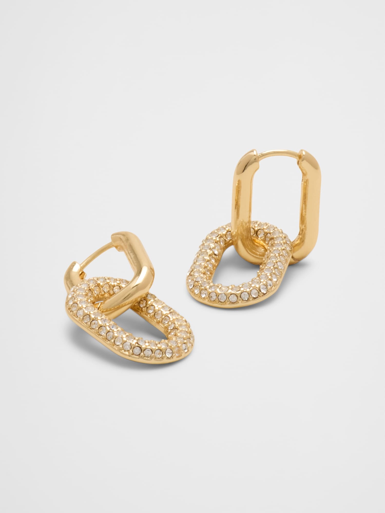 Image number 3 showing, Pave Double Link Earrings