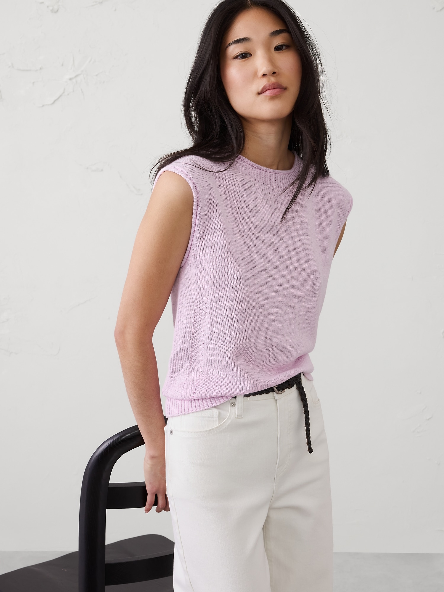 Image number 1 showing, Ramie-Cotton Sweater Tank