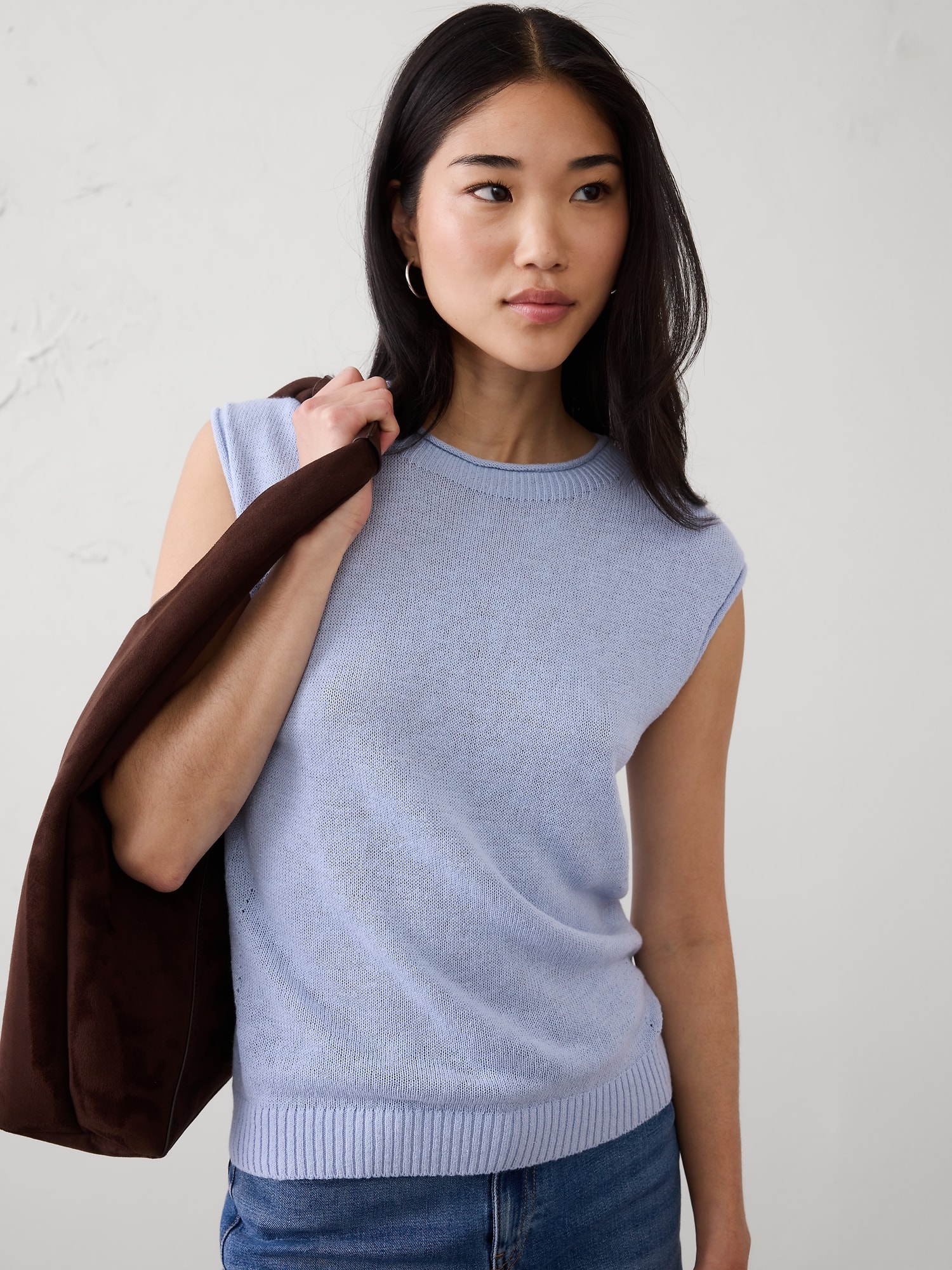 Image number 1 showing, Ramie-Cotton Sweater Tank