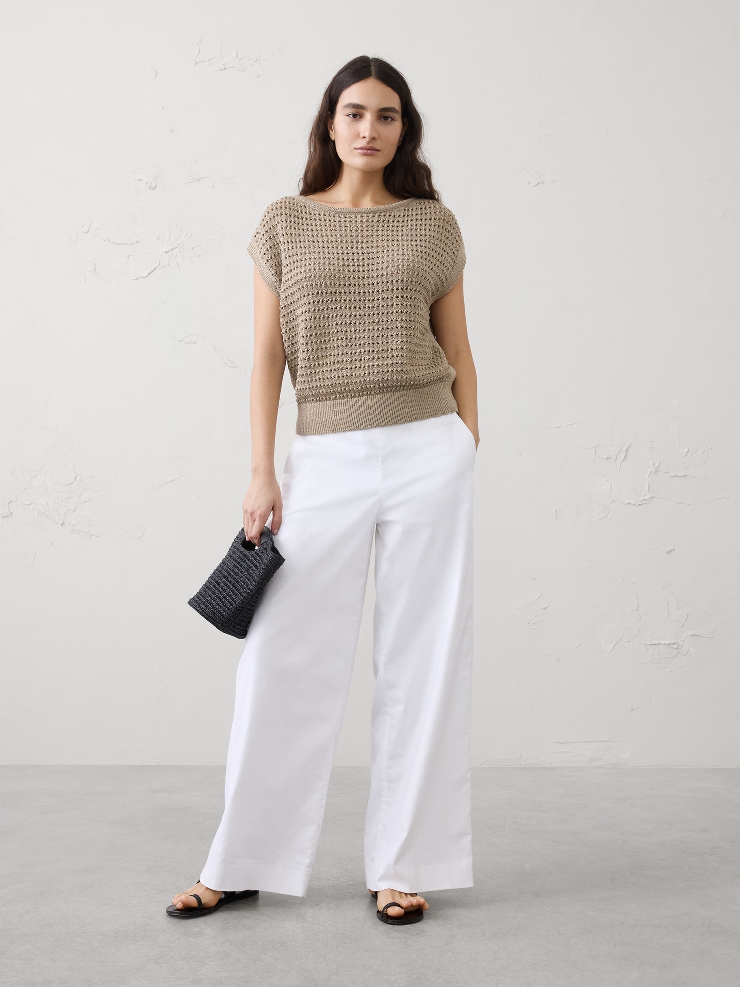 Image number 1 showing, Open Stitch Dolman-Sleeve Sweater