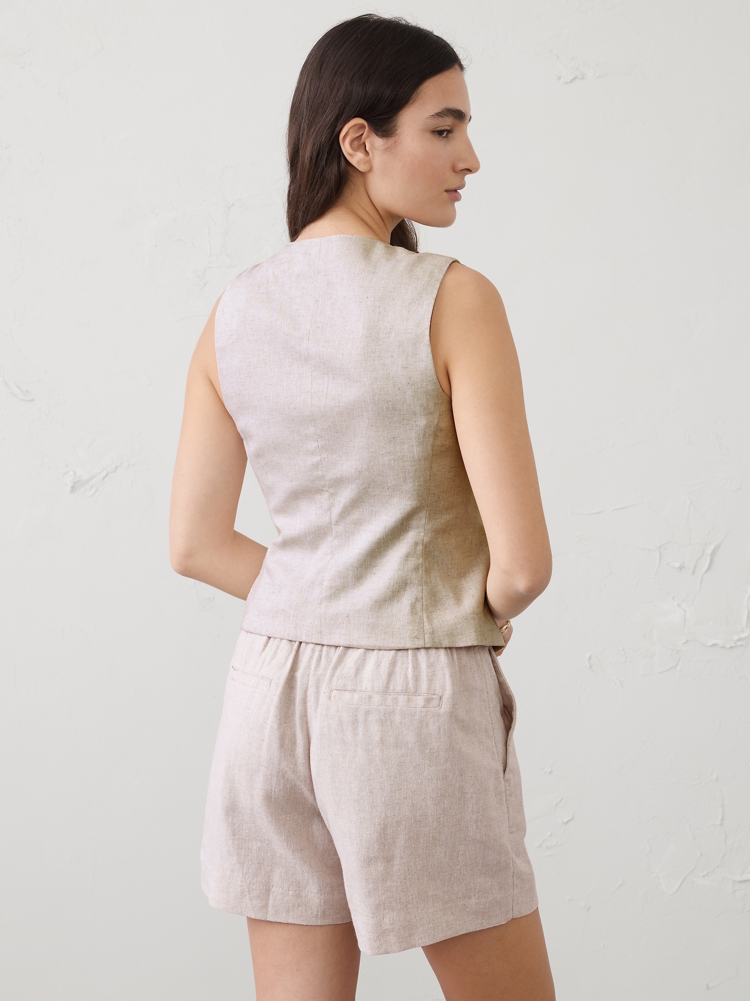 Image number 2 showing, Linen-Blend Classic Vest